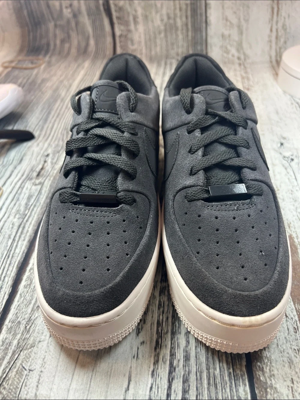 Nike Air Force 1 ‘07 LV8 Suede Sneakers – Black/Anthracite – Women’s Size 8